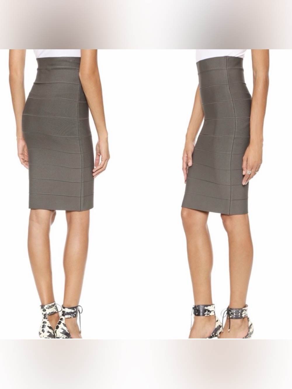 BCBGMaxAzria Bodycon Grey/Silver High-Waist Pencil Skirt, Bodycon Sexy! sz XS!